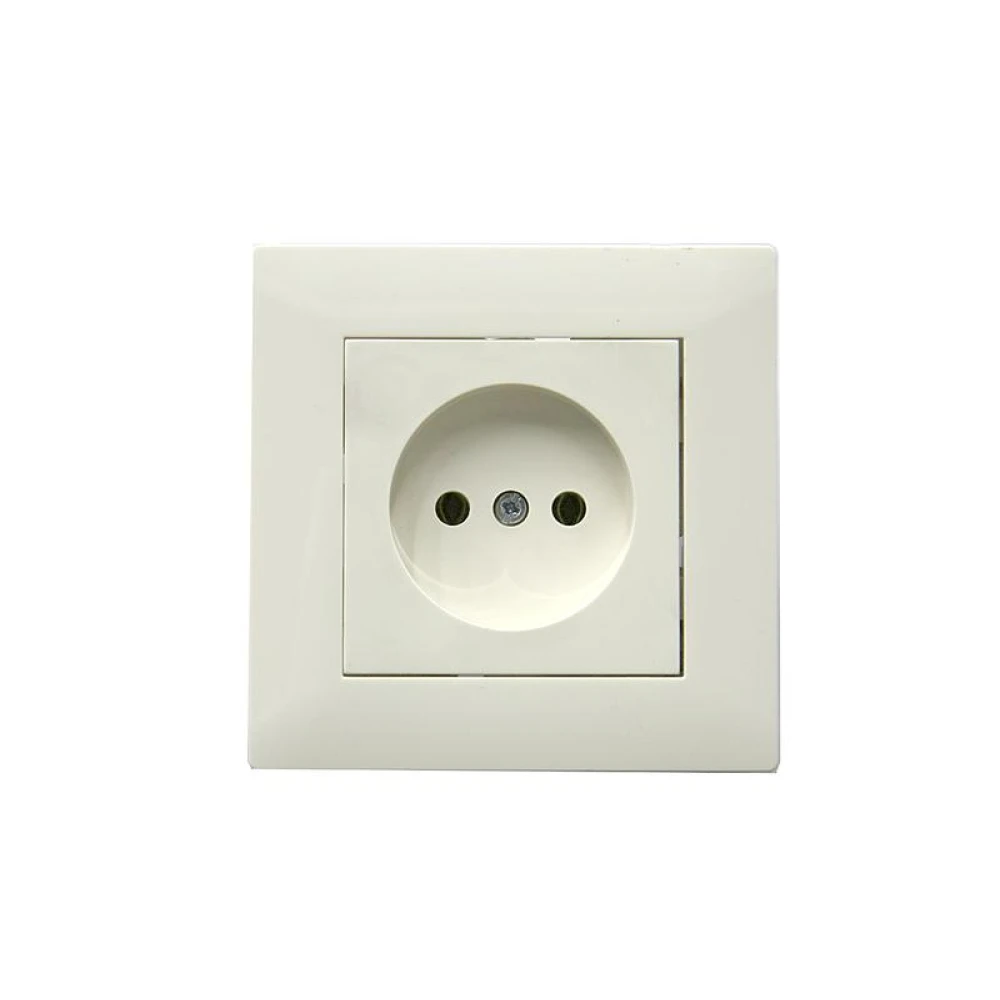 Розетка 1-м Karea RIZZ без заземл. керамика крем Makel 88010002