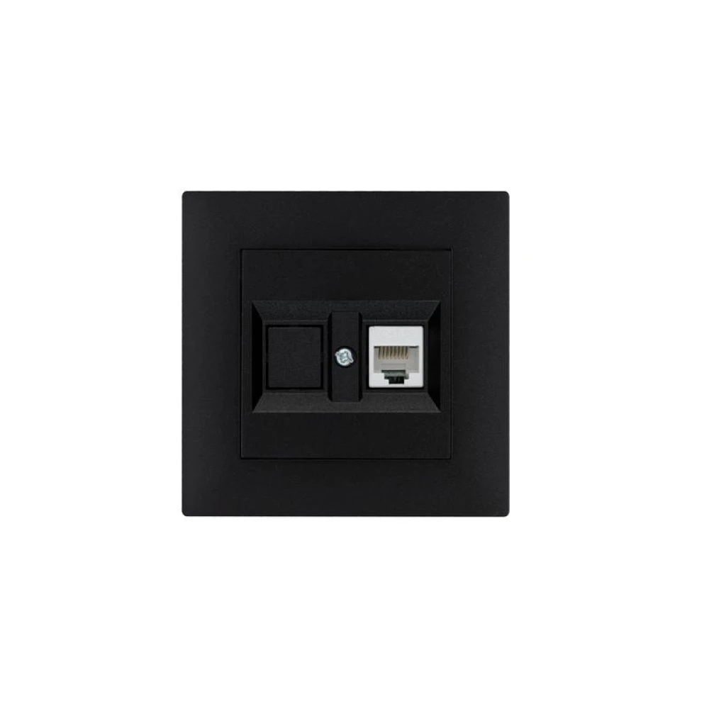 Розетка компьютерная CAT 5+гнездо Karea RIZZ STAR чер. Makel 88054035