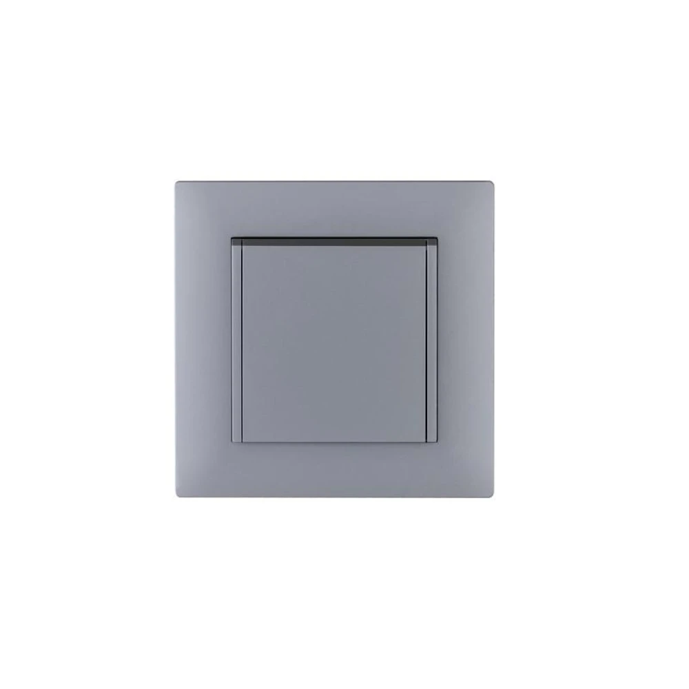 Розетка 1-м с крышкой Karea RIZZ STAR с заземл. сер. Makel 88065029