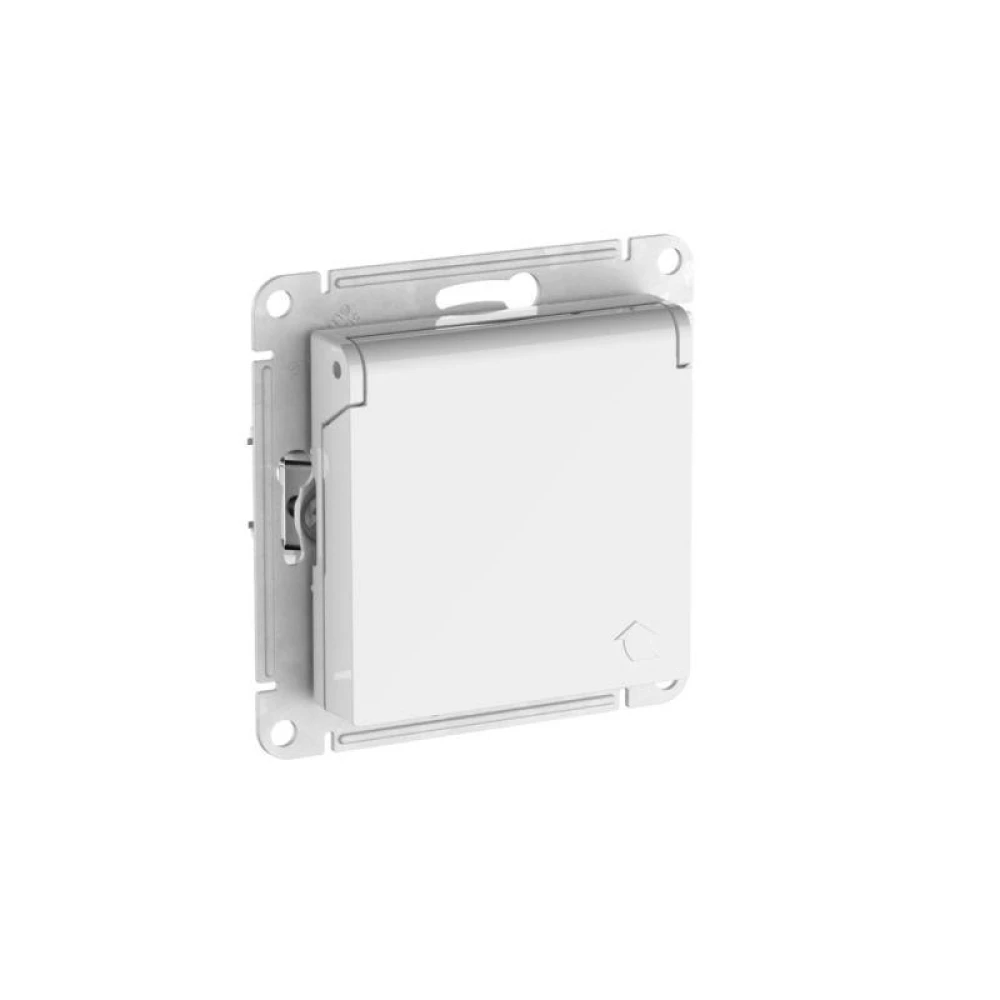 Розетка AtlasDesign 16А IP20 с заземл. защ. шторки с крышкой быстрозажим. клем. механизм бел. SE ATN000146S
