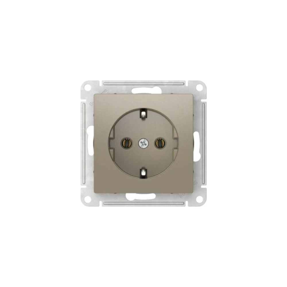 Розетка AtlasDesign 16А с заземл. быстрозажим. клем. механизм шампань SE ATN000543S