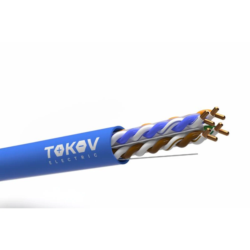 Кабель витая пара U/UTP 4х2х24AWG(0.57мм) кат.6 LSZH TOKOV PRO Fluke tested (м) TOKOV ELECTRIC TKP-C08-U/UTP-42-6-305-LSZH