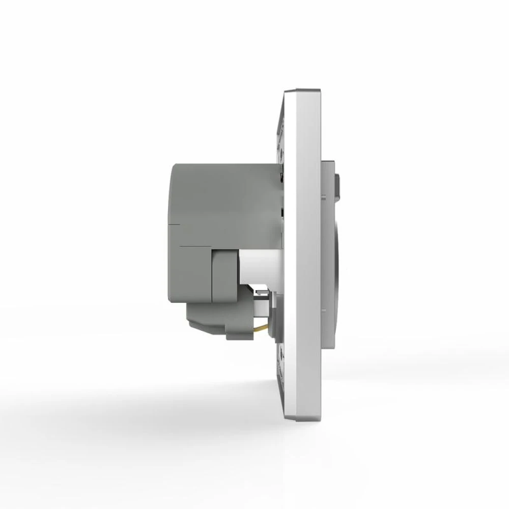 Розетка 1-м СП Pixel с заземл. с 2-мя заряд. устр. USB тип A+A механизм алюм. TOKOV ELECTRIC TKE-PX-R1U2A-C03