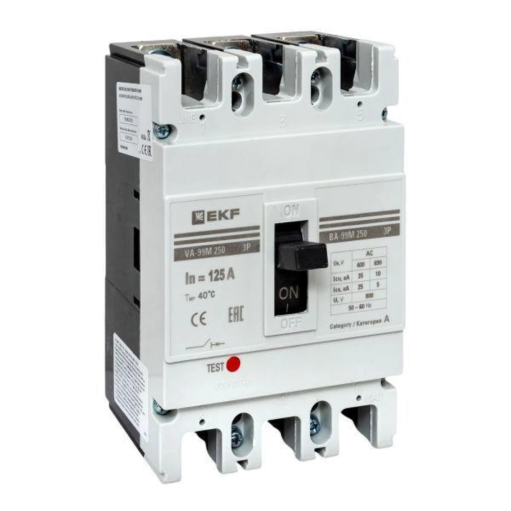 Выключатель автоматический 3п 250/125А 35кА ВА-99М PROxima EKF mccb99-250-125m
