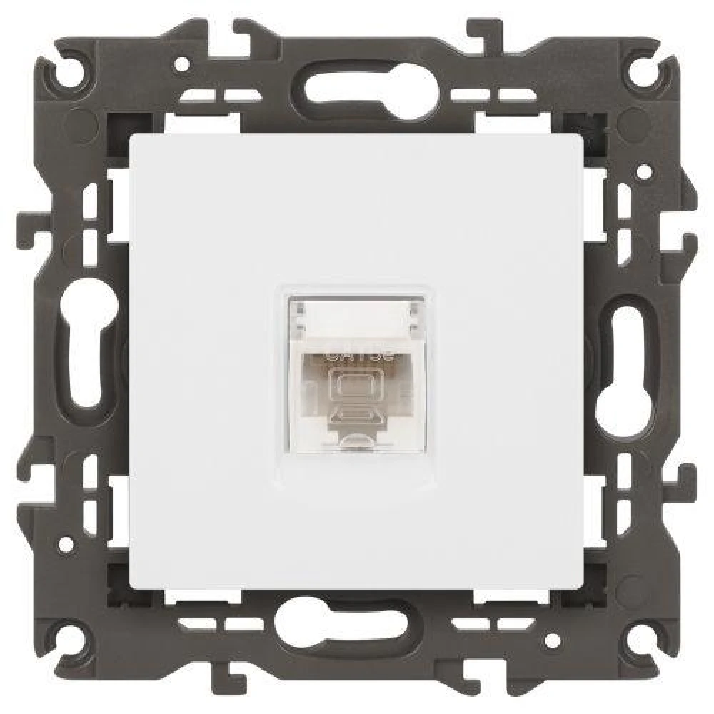 Розетка компьютерная 1-м Elegance 14-3107-01 RJ45 IP20 механизм бел. Эра Б0034302