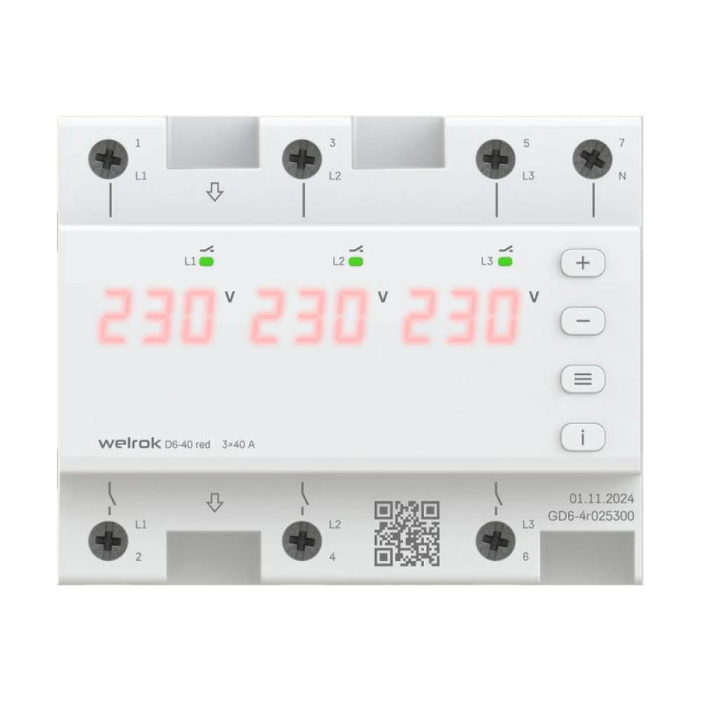 Реле напряжения D6-40 red Welrok 4660251140397