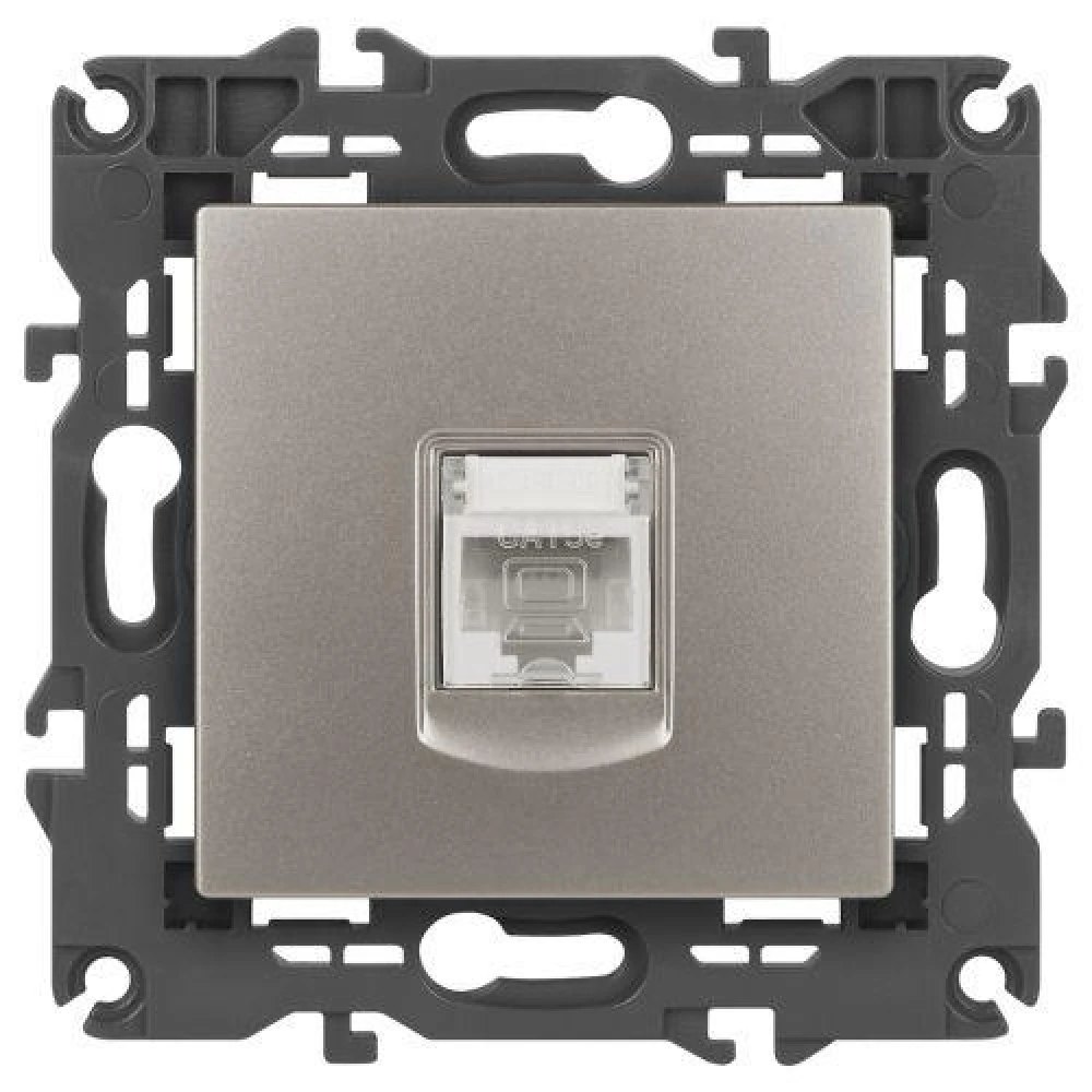 Розетка компьютерная Elegance 14-3107-16 RJ45 титан Эра Б0065764
