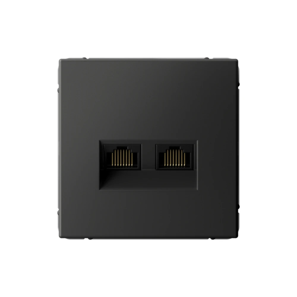 Розетка компьютерная 2-м ArtGallery RJ45 + RJ45 кат.5E механизм базальт SE GAL001485