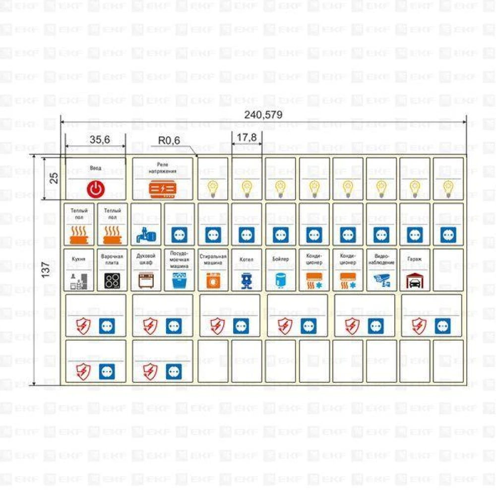 Наклейка модульная средний комплект 137х240 PROxima EKF mn-1-2