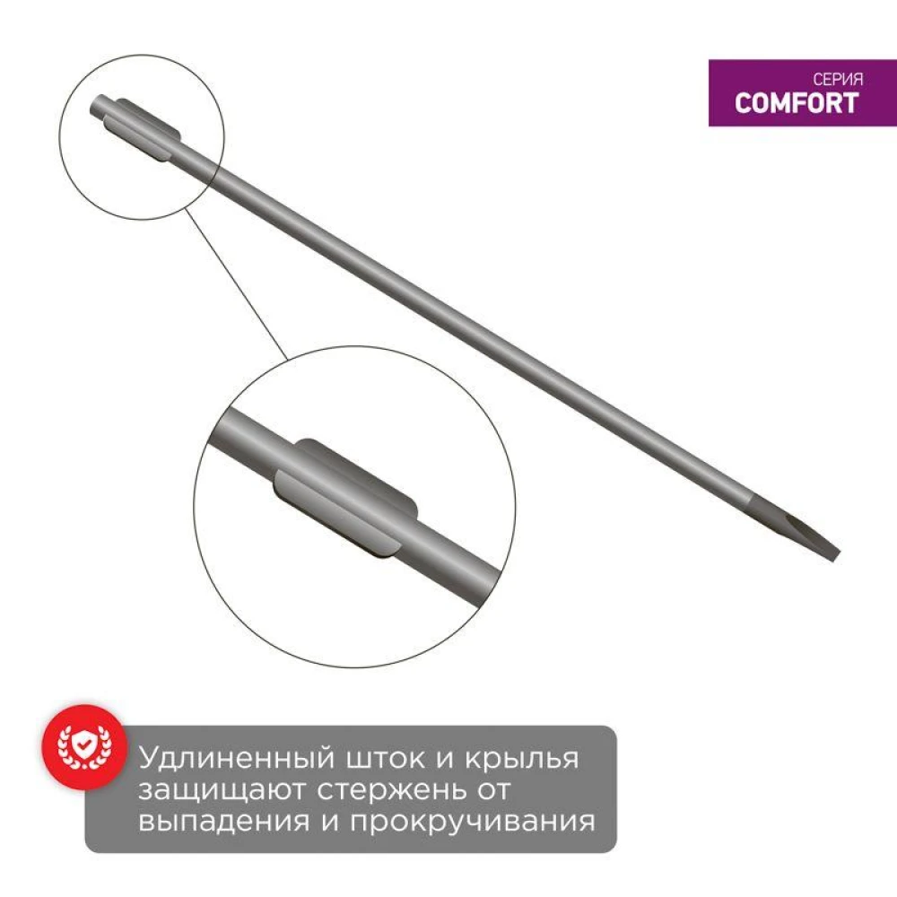 Отвертка шлицевая SL 5х100мм двухкомпонентн. рукоятка Rexant 12-4722