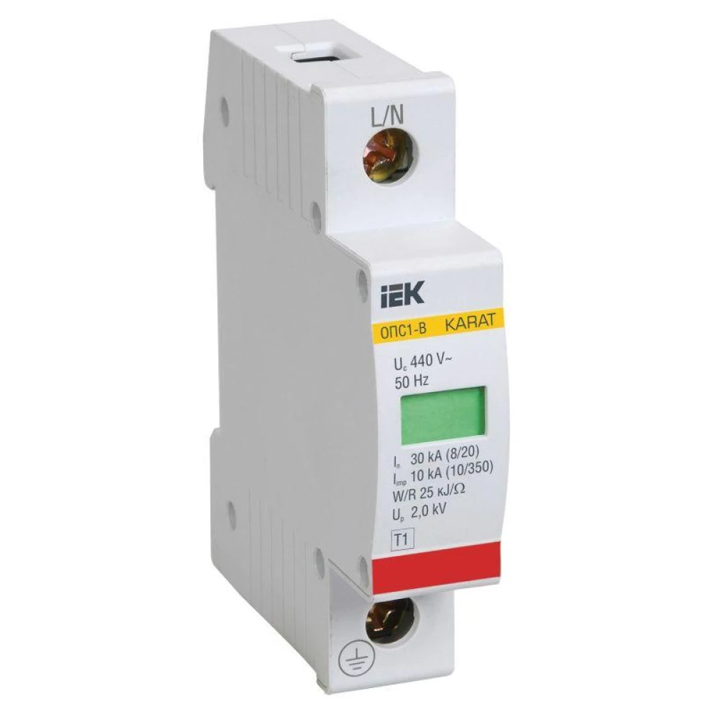 Ограничитель перенапряжения ОПС1-B 1P KARAT IEK MOP20-1-B