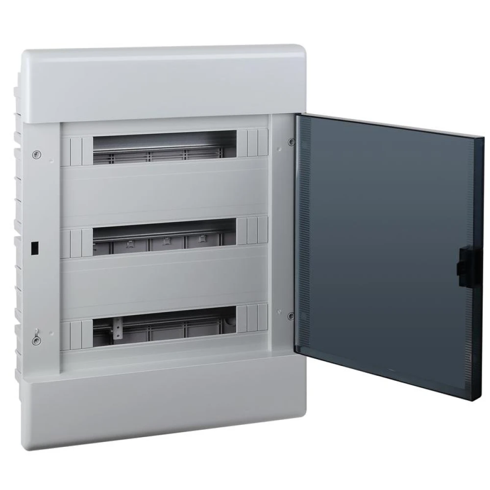 Щиток Тусо скрытая проводка на 54 модуля с дверцей 645х464х116мм (серый с прозр. дверцей) Ruvinil 68154СП