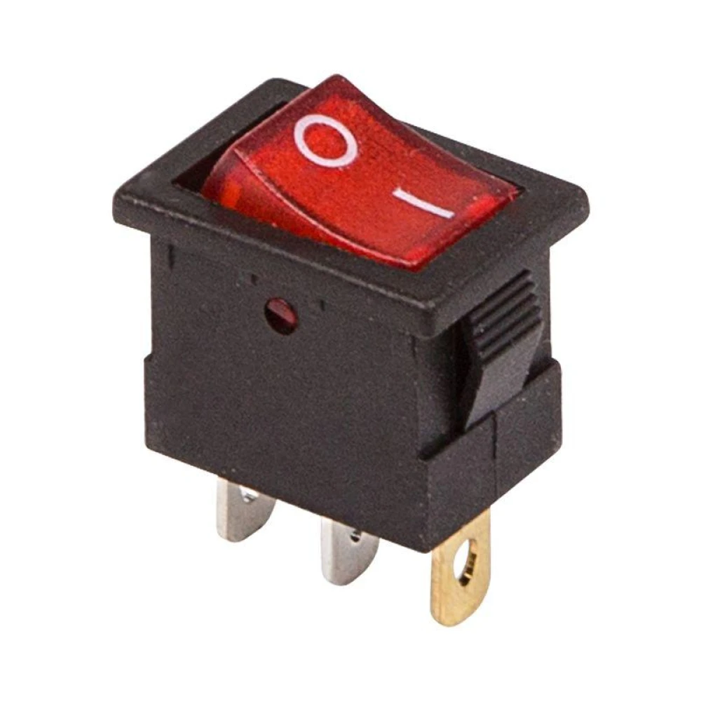 Выключатель клавишный 12В 15А (3с) ON-OFF красн. с подсветкой Mini (RWB-206-1; SC-768) Rexant 36-2170