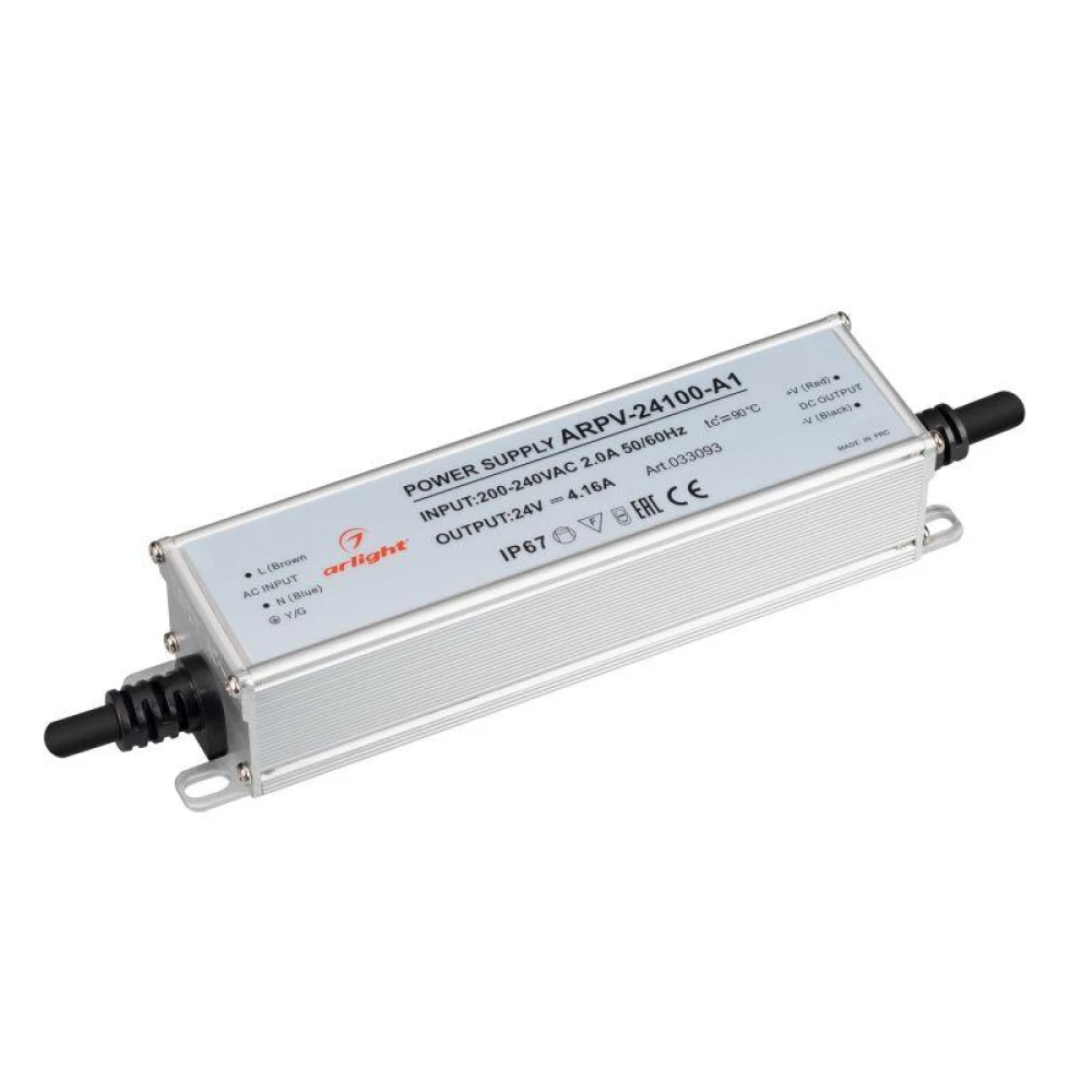 Блок питания ARPV-24100-A1 24В 4.16А 100Вт IP67 метал. 3 года Arlight 033093
