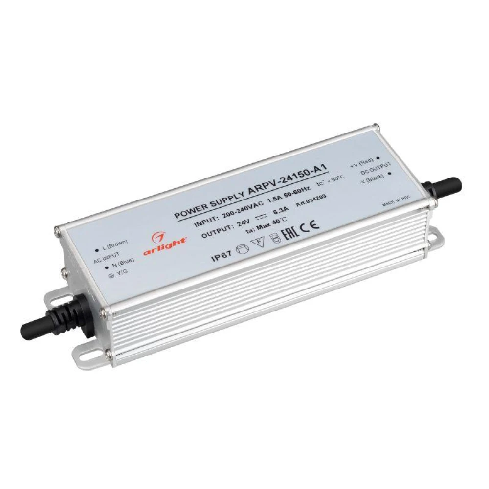 Блок питания ARPV-24150-A1 (24В 6.25А 150Вт) IP67 металл Arlight 034209