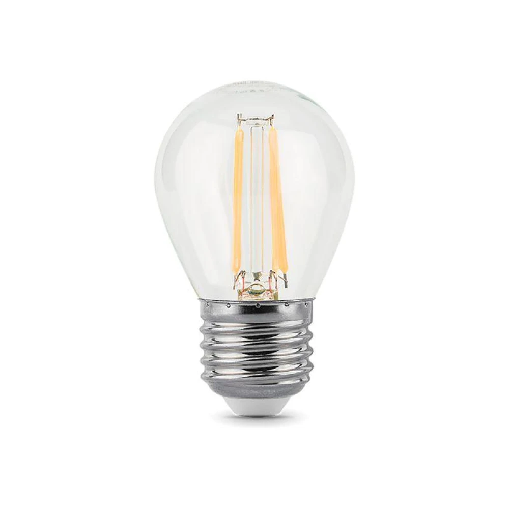Лампа светодиодная филаментная Black Filament 7Вт P45 шар 4100К нейтр. бел. E27 580лм GAUSS 105802207