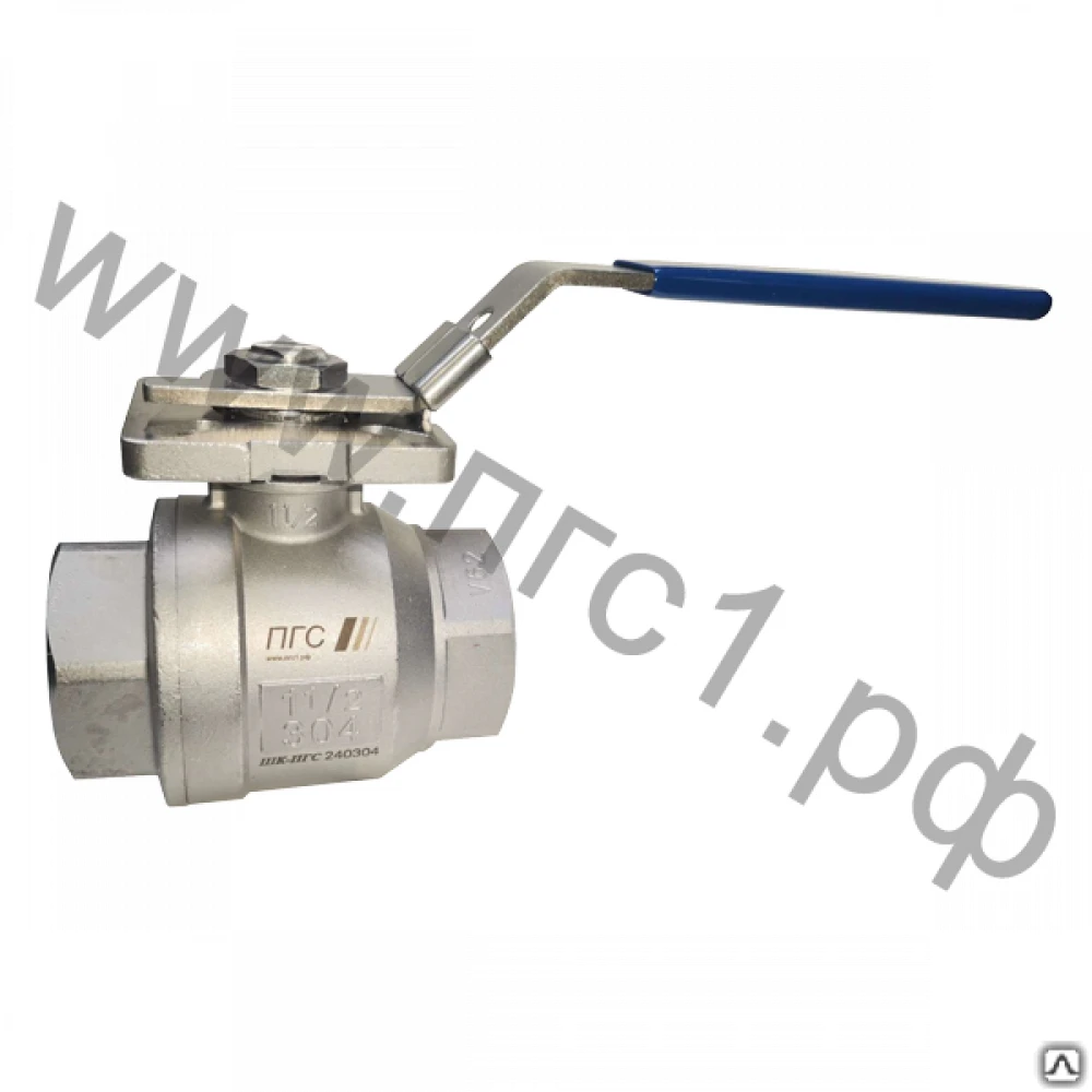 Кран шаровой полнопроходной двухсоставной 1-1/2" с площадкой ISO5211, нерж. ст. 304 ШК-ПГС240304-PBST083D