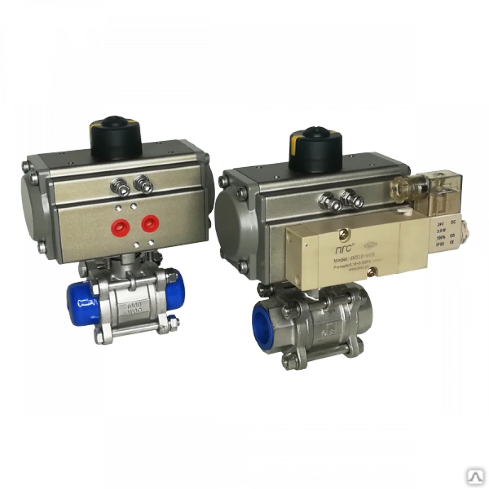 Кран шаровой ШК-ПГС350304-ЭП-05S-DC24V полнопроходной трёхсоставной 2" с площадкой ISO5211, нерж. ст. 304