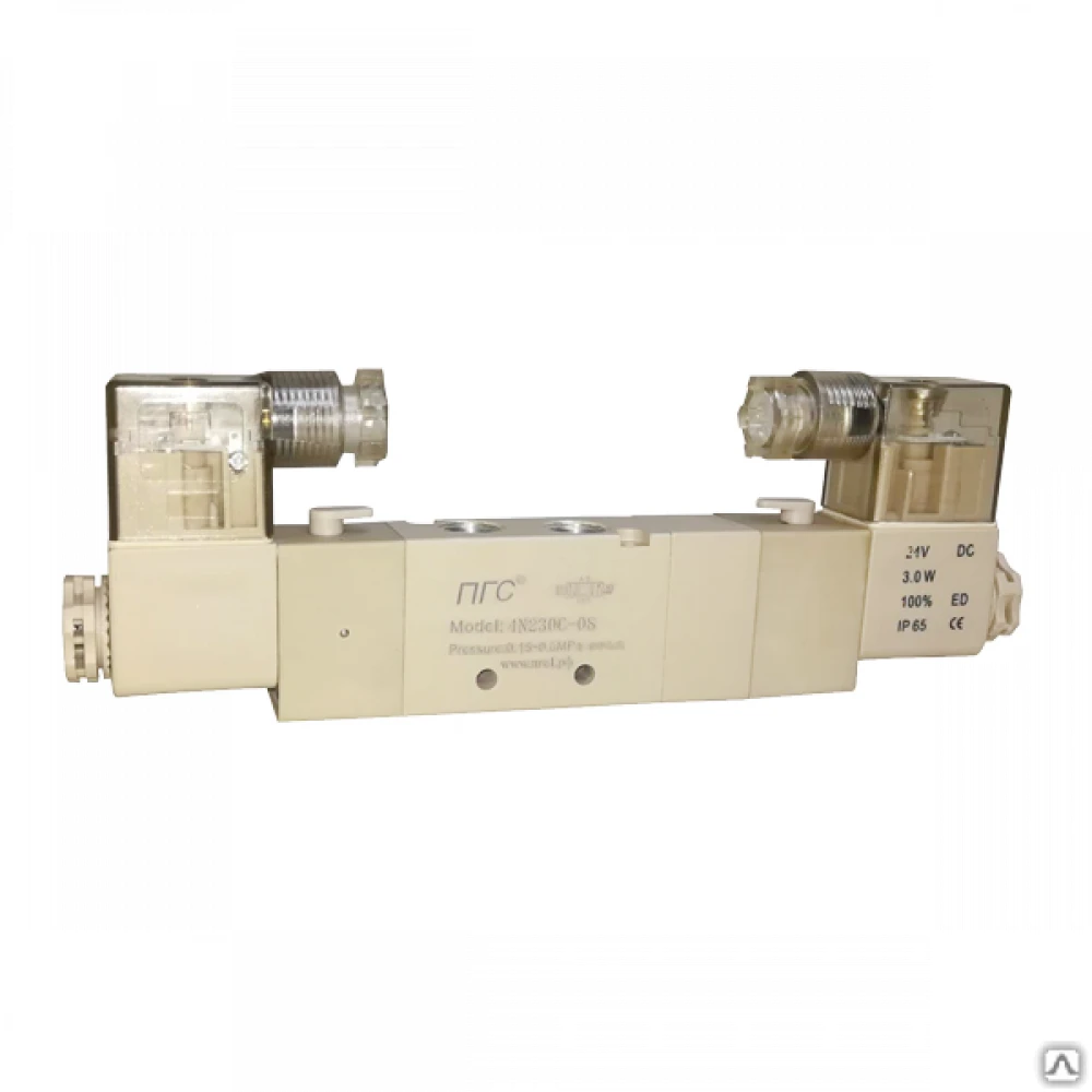 Пневмораспределитель с открытым центром 4N230E-08 DC24V 5/3