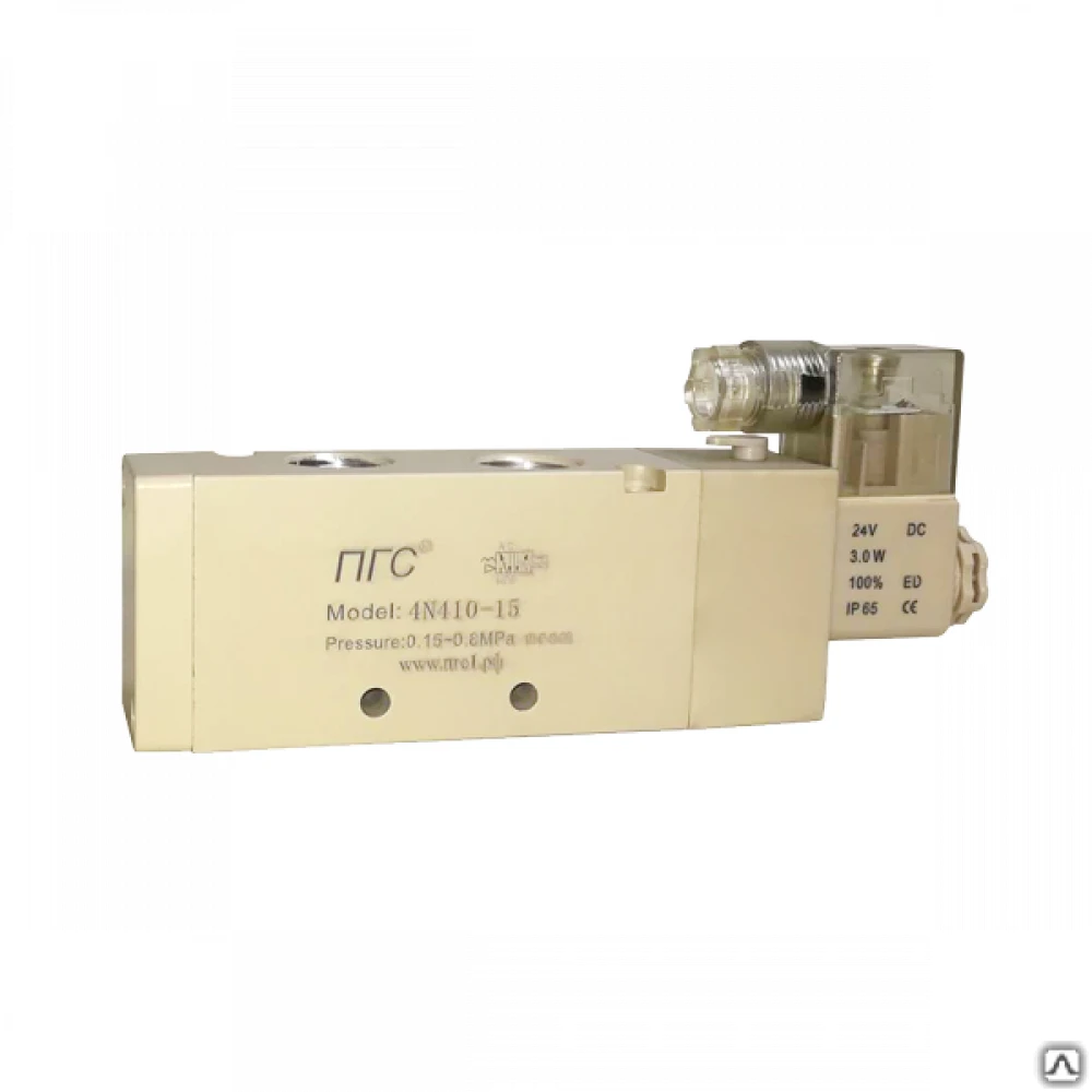 Пневмораспределитель с односторонним ЭМУ 4N410-15 DC24V 5/2