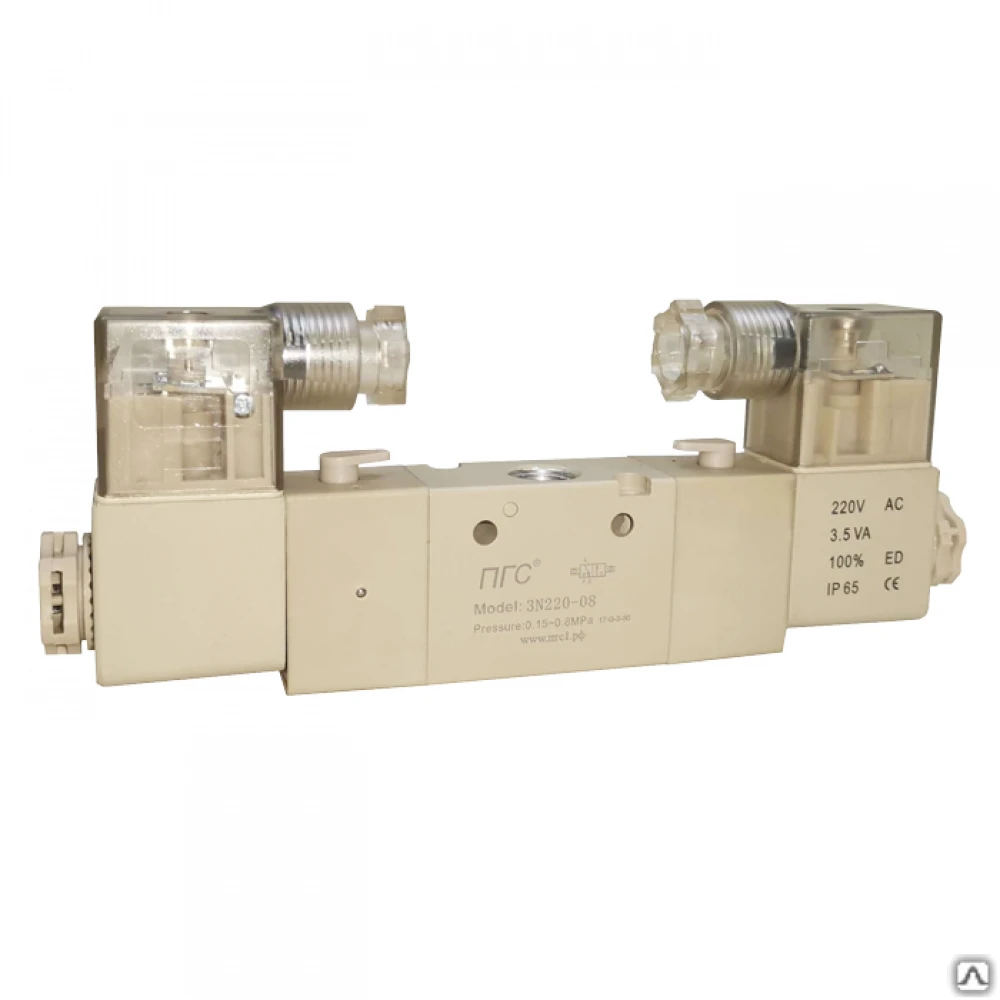 Пневмораспределитель с двухсторонним ЭМУ 3NV220-08 DC24V 3/2