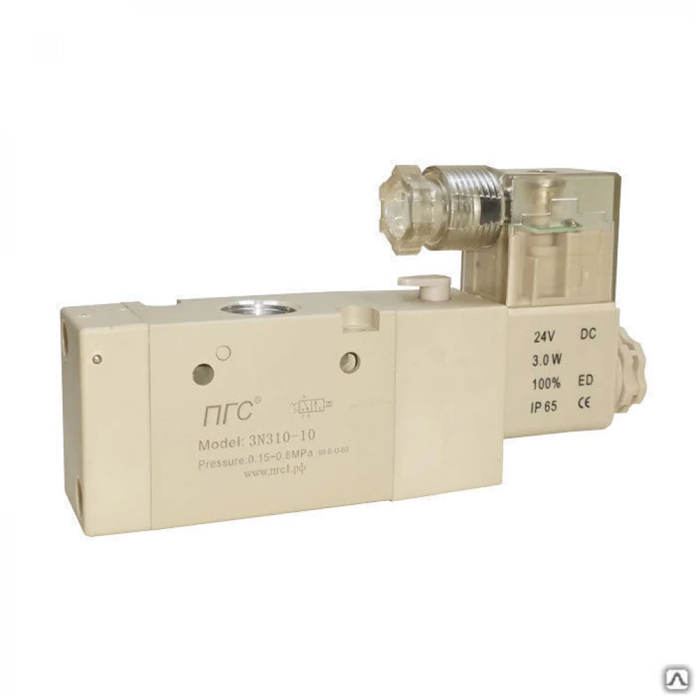 Пневмораспределитель с односторонним ЭМУ 3NV410-15 DC24V 3/2