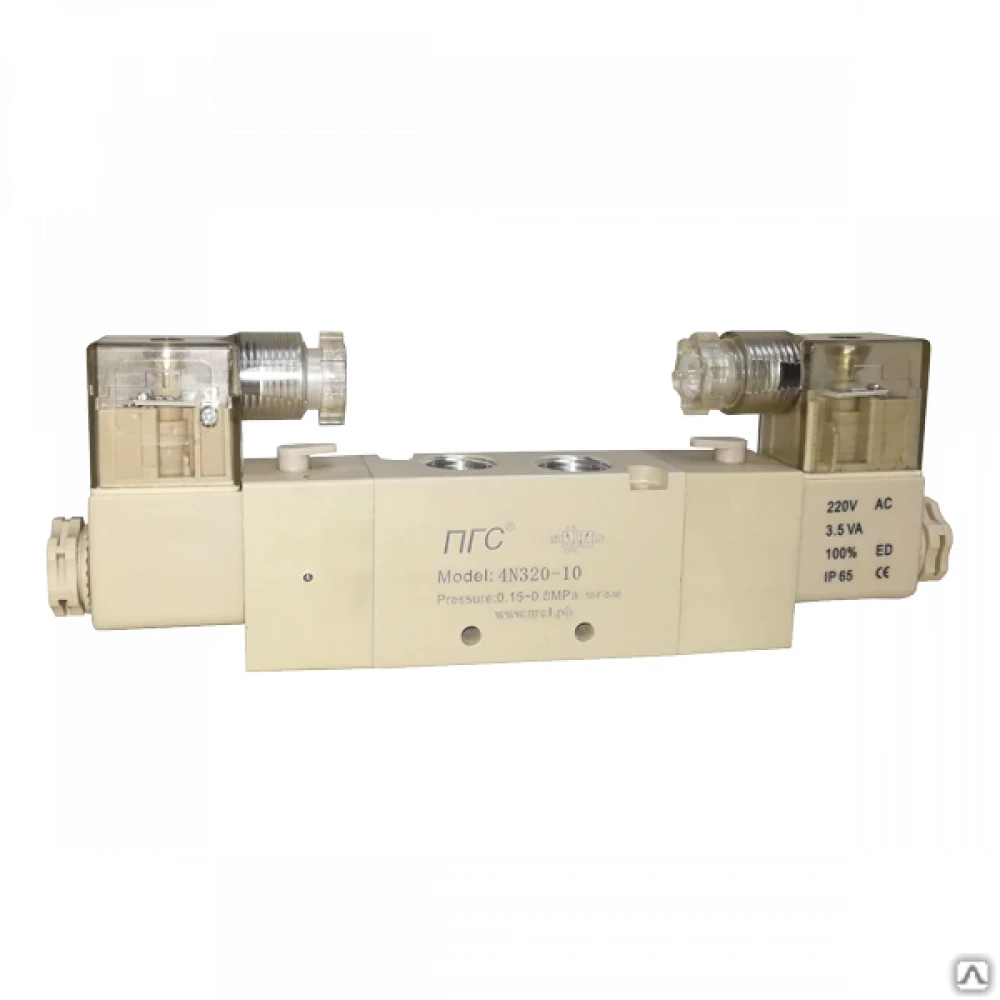 Пневмораспределитель 5/2 (3/8") c двухсторонним ЭМУ 4N320-10 ПГС