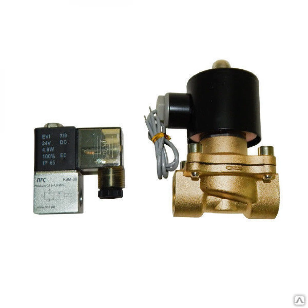 Клапан с ЭМУ АC220V 2/2 НЗ G2", 0-0.7MPa Собственное производство