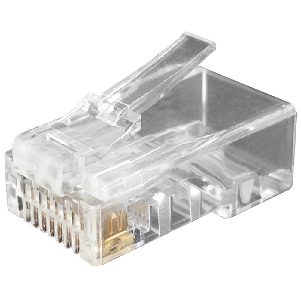 Разъём RJ-45 (8P8C) Cat.6 для витой пары, обжимной, для сетевых кабелей Ethernet PLUG-8P8C-U-C6-100