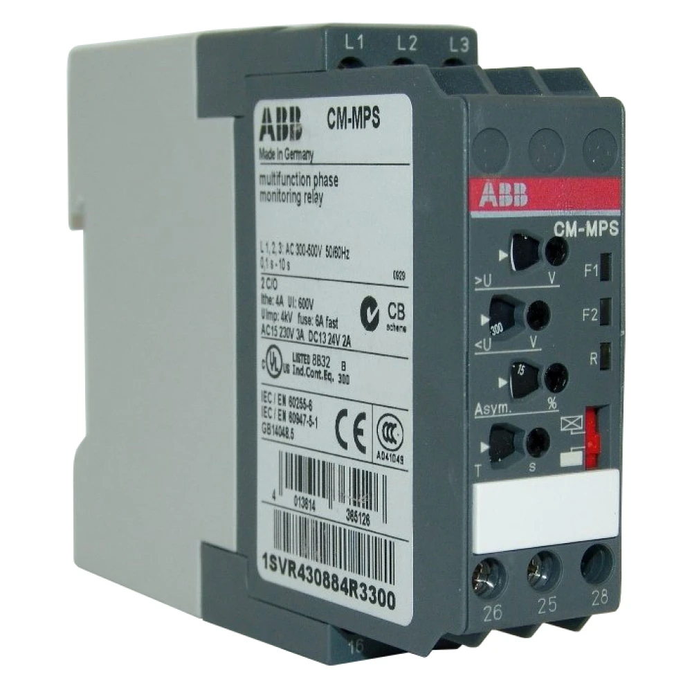 Реле контроля напряжения CM-MPS мультифункцион. (3×300-500в Umin220-300в,Umax420-500в перекос фаз 2-) 1SVR430884R3300