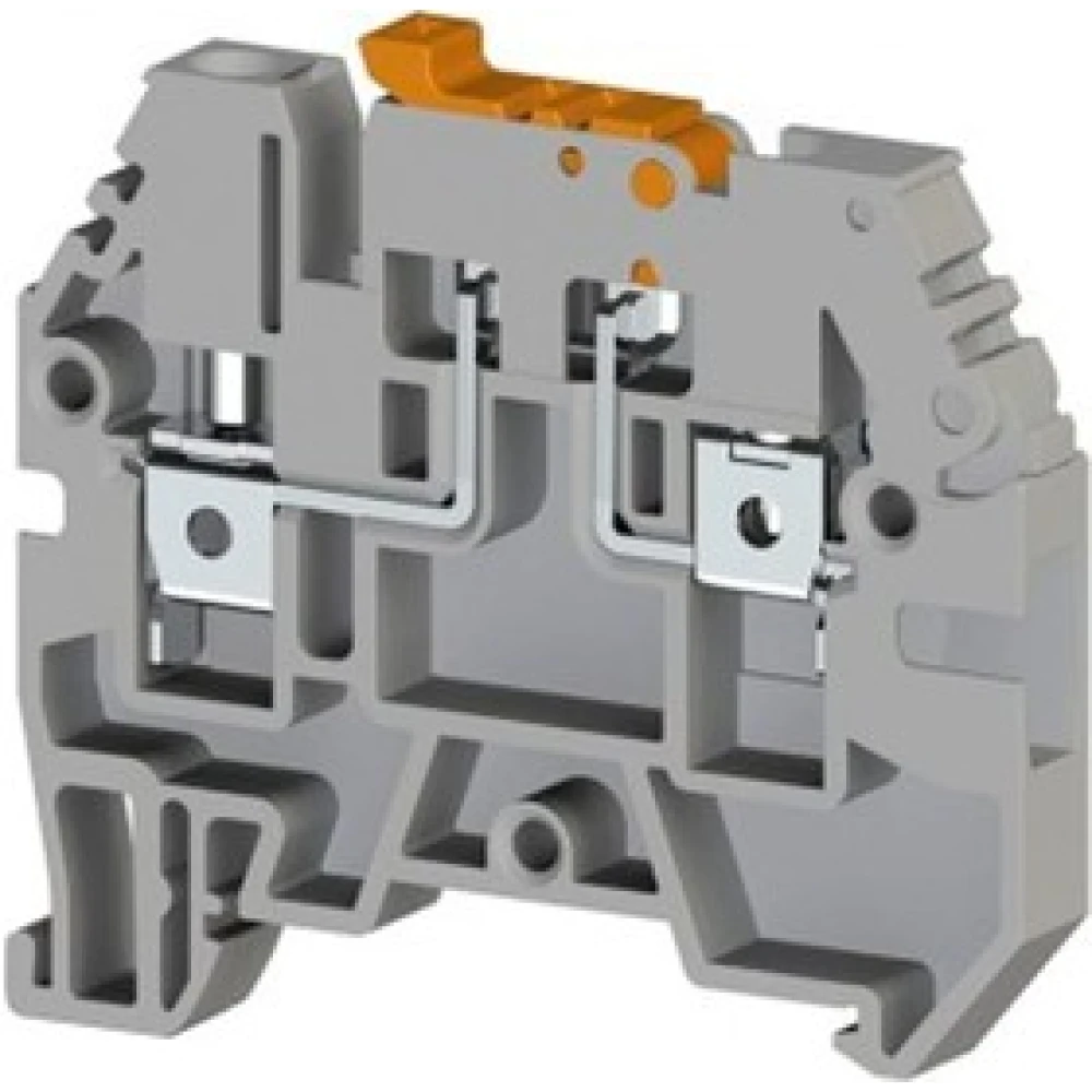 Клеммник ASK 3A с размыкателем на DIN рейку 4мм.кв. (серый), для подключения проводников 353109