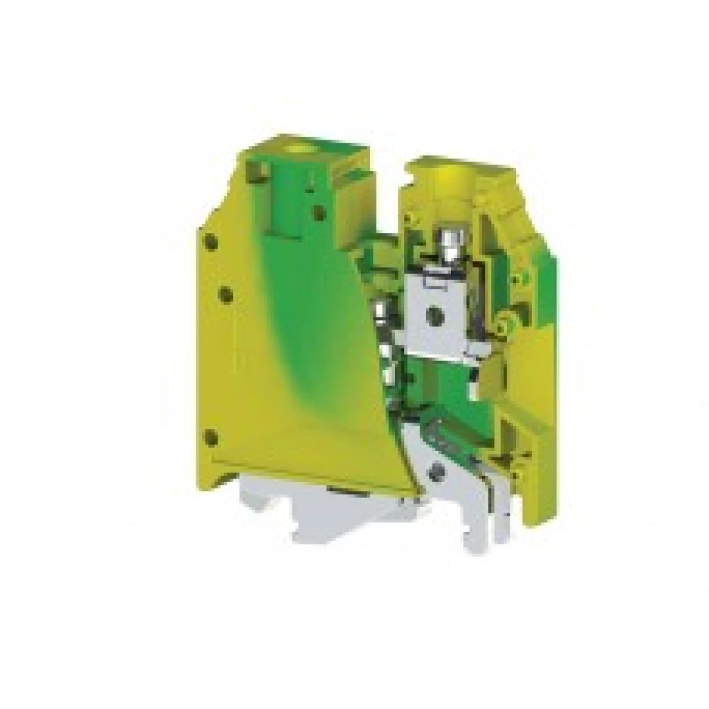 Клеммник на Din-рейку (MR32/MR35), 16мм.кв.ж/зел, для подключения проводников 334200