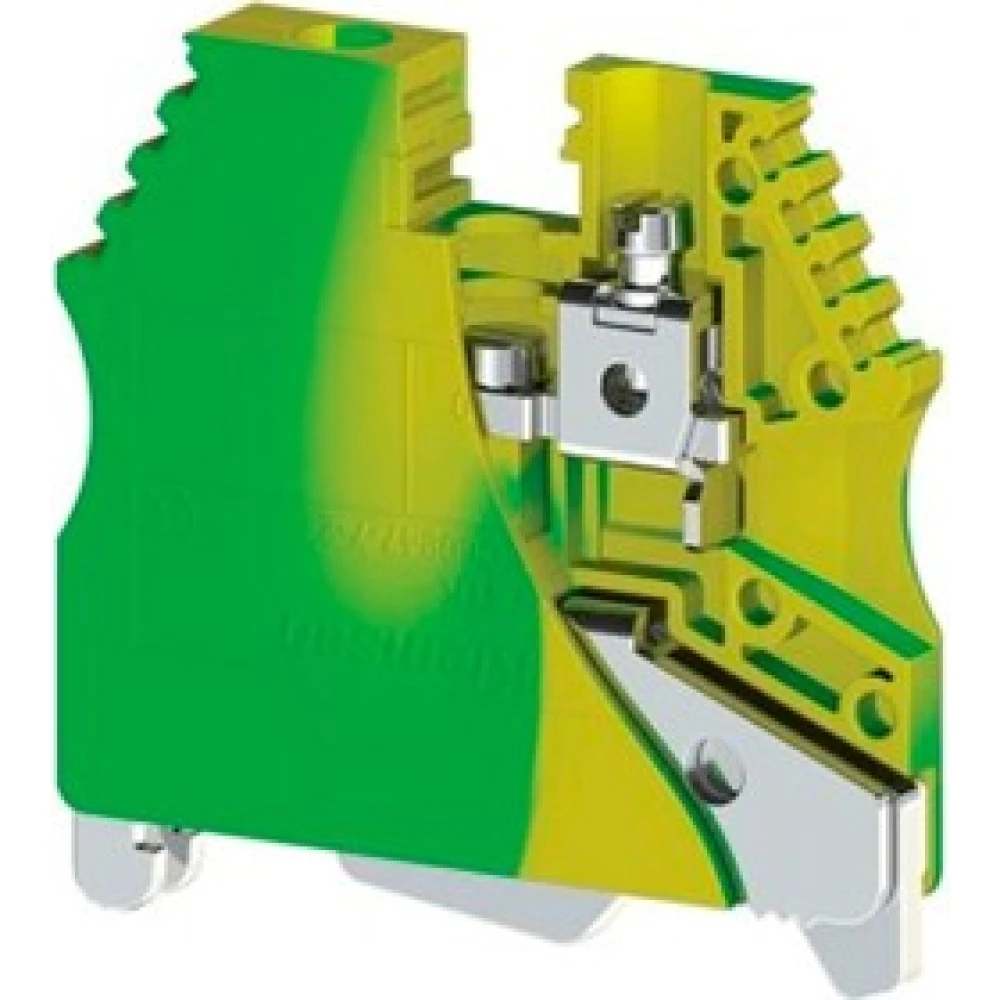 Клеммник на Din-рейку 2,5-4мм.кв.ж/з- (земля),AVK2,5/4 TK, для подключения проводников 334450