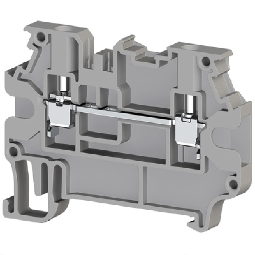 Клеммник на Din-рейку 2,5мм.кв.,2ряда перем. (серый), AVK2,5 (R), для подключения проводников 304409