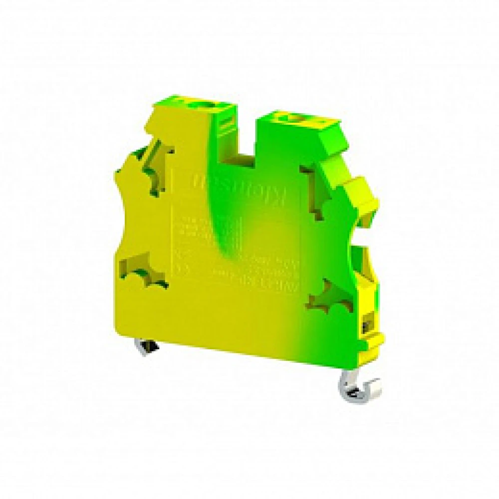 Клеммник на Din-рейку 4мм.кв. (земля),AVK4 (TRD), для подключения проводников 334180