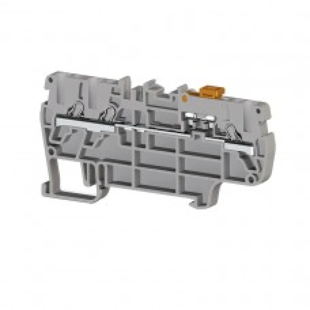 Клеммник пруж. быстрозажимной,3-х выводной с размыкателем,2,5мм.кв. (серый),PYK2,5ЕА, для подключения проводников 307459