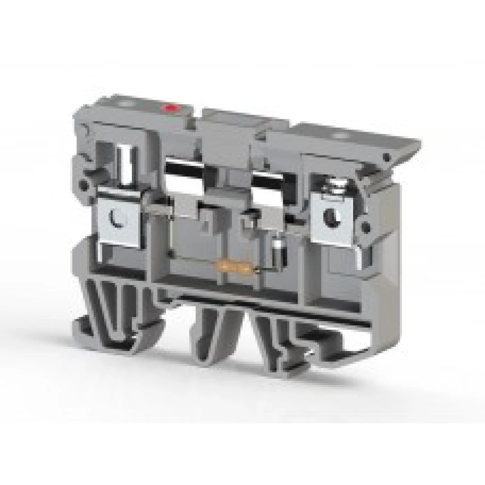 Клеммник с держат.предохр. (5×20,5×25) с индикацией 24VDC на DIN-рейку,6мм.кв (серый) ASK 2LD, для подключения проводников 351229