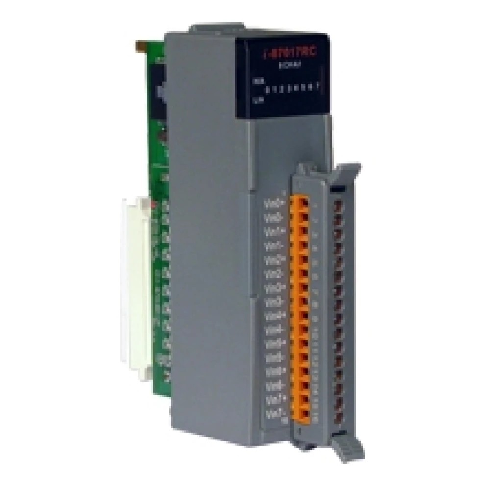 Высокопрофильный 8-канальный модуль аналогового ввода,шунты 125 Ом.RS-485,защита от перенапряжения I-87017RCW