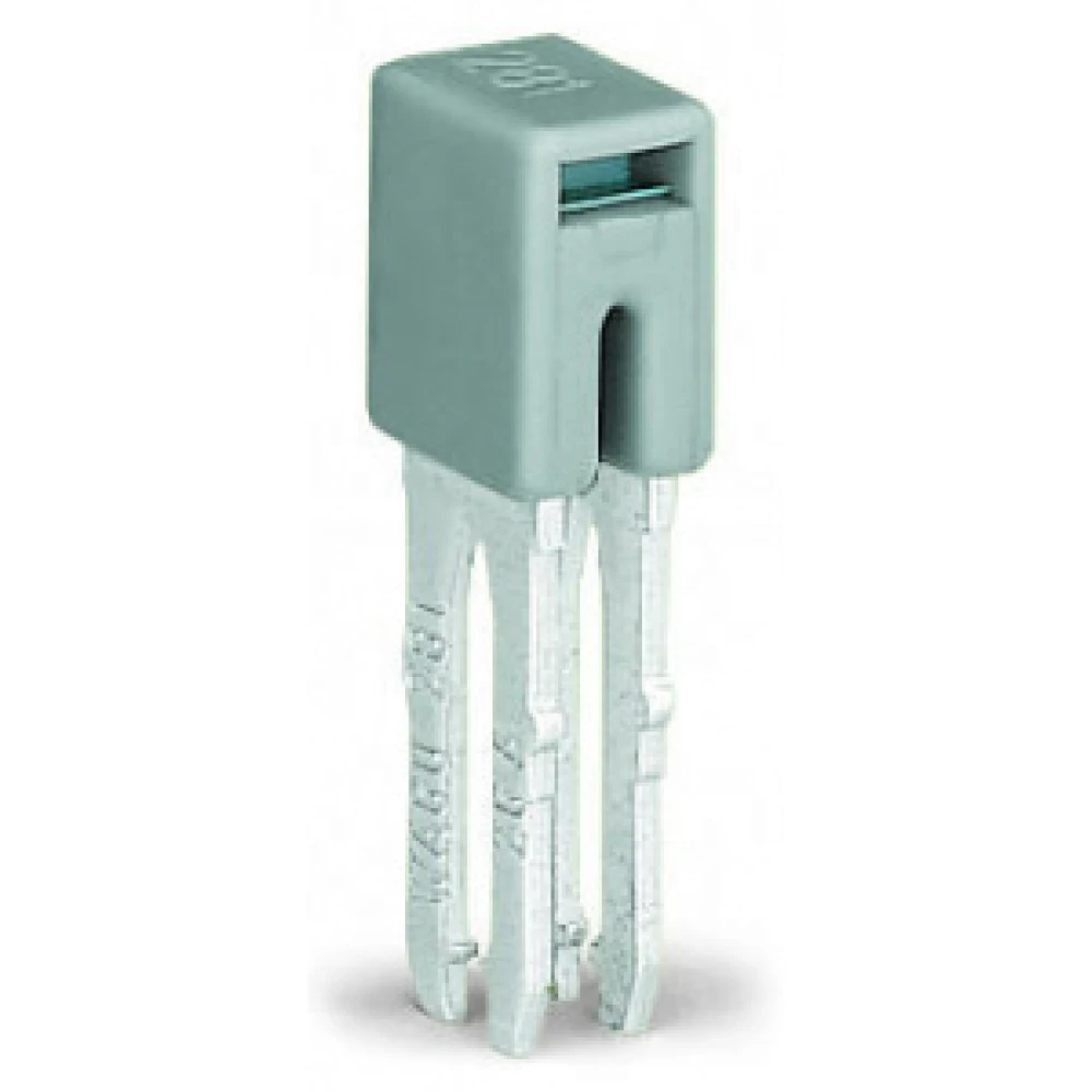 2-контактная перемычка изолированная, смежная, серая, для соединения клемм 281-402