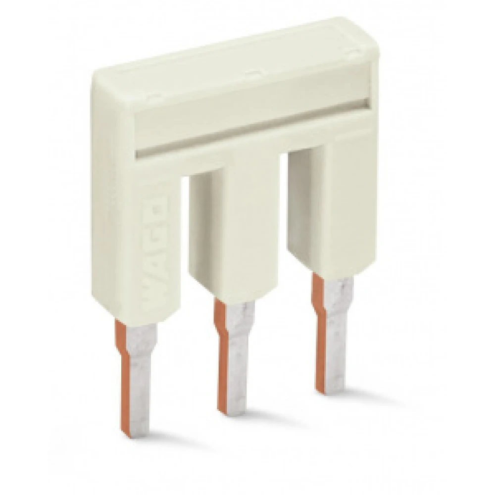 3-контактная перемычка изолированная, светло серая типа Push-in, для соединения клемм 2002-403