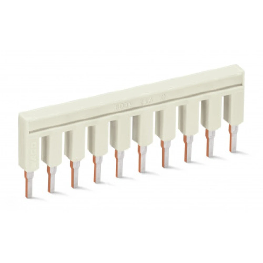 10-контактная перемычка изолированная, светло серая типа Push-in, для соединения клемм 2002-410