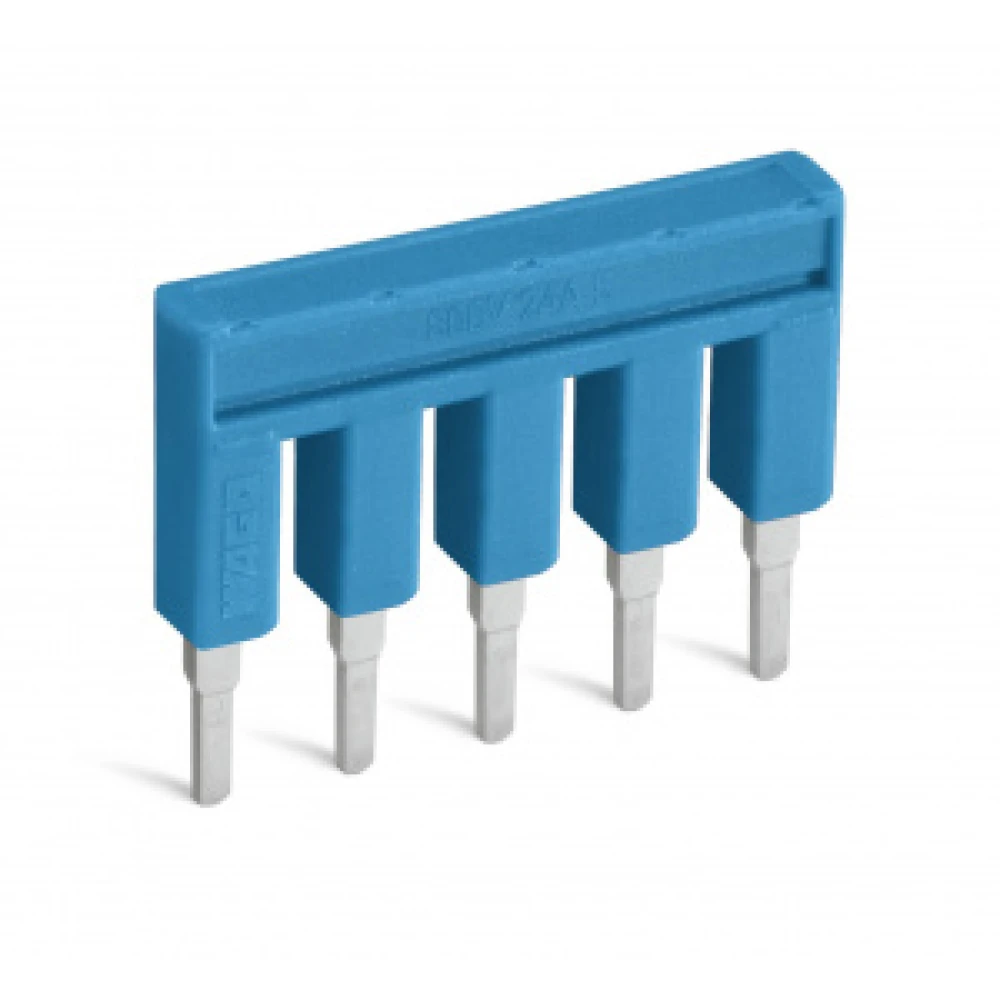 5-контактная перемычка изолированная, синяя типа Push-in, для соединения клемм 2002-405/000-0006