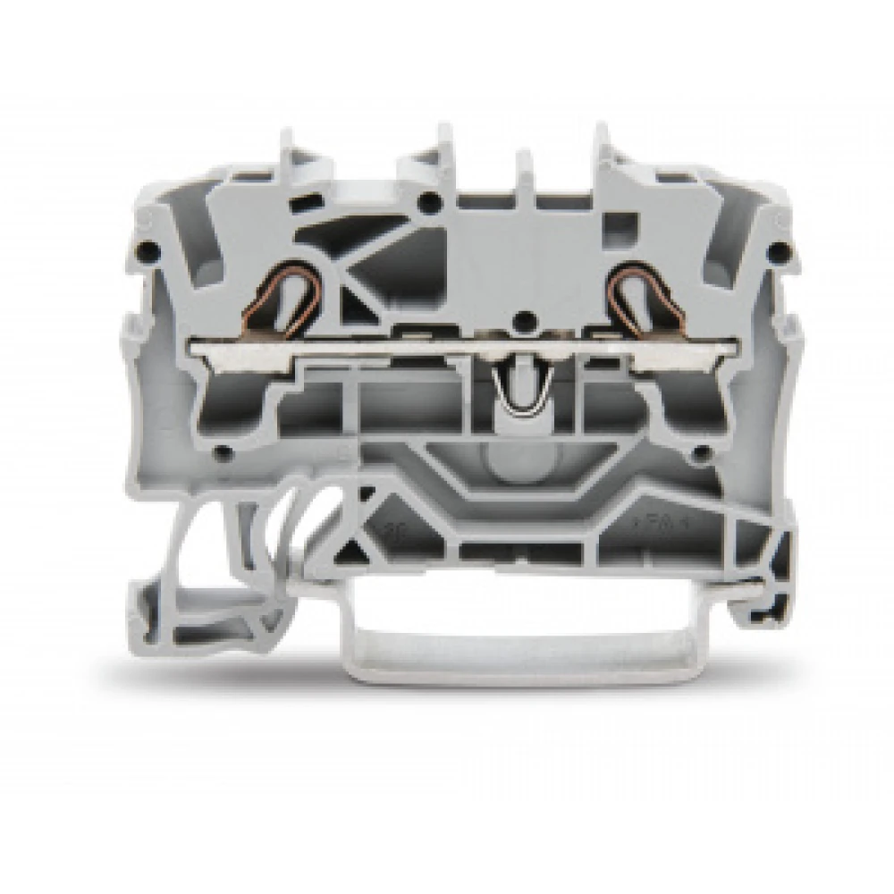 Проходная клемма 2-проводная, серая, для подключения проводников 2002-1201