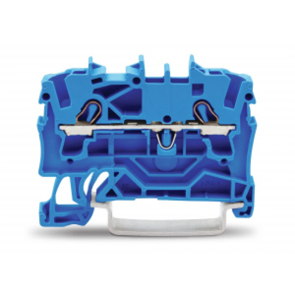 Проходная клемма 2-проводная, синяя, для подключения проводников 2002-1204