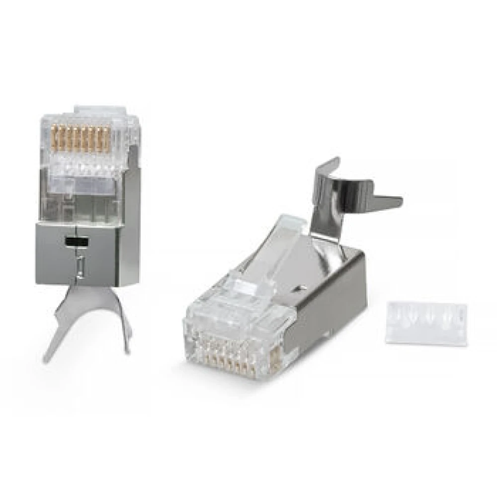 Разъём RJ-45 (8P8C) Cat.6 для витой пары, обжимной, для сетевых кабелей Ethernet 8P8C-SH-C7-TWP