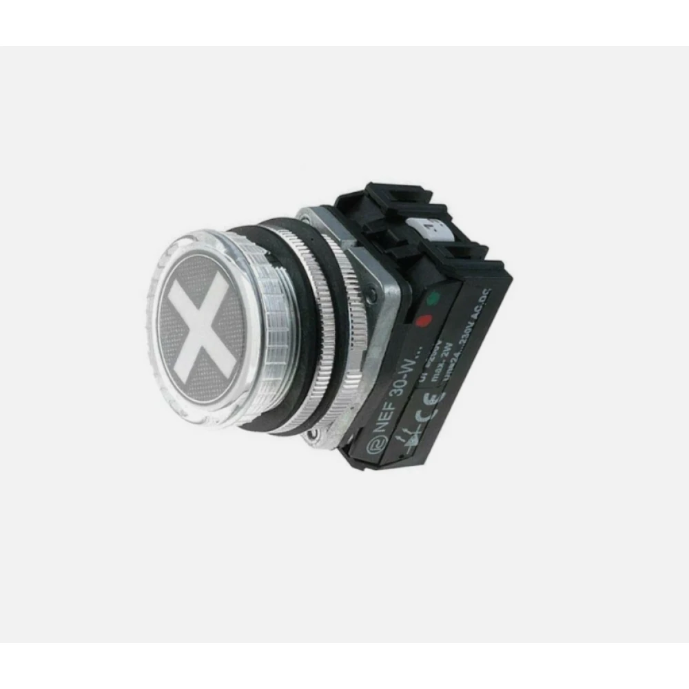 Указатель положения PROMET NEF30-WPCZ, 30мм, 24–230В AC/DC, IP65, красно-зелёный, плоский.