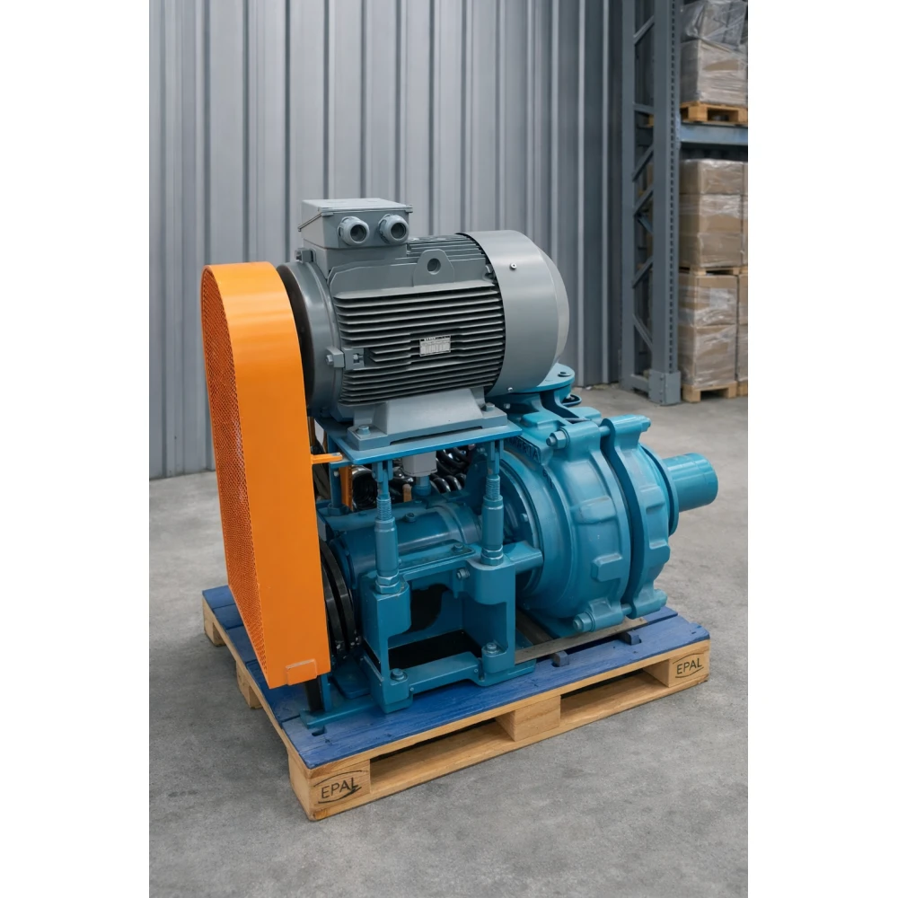 Шламовый насос WARMAN (тип AH) 4×6 (6/4), горизонтальный центробежный, на раме, привод 2,2 кВт, ременной привод