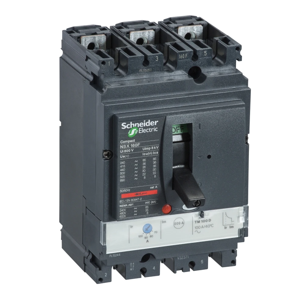 Автоматический выключатель Schneider Electric Compact NSX160H, TM100D, 3P3T, 100 А, 70 кА, LV430672