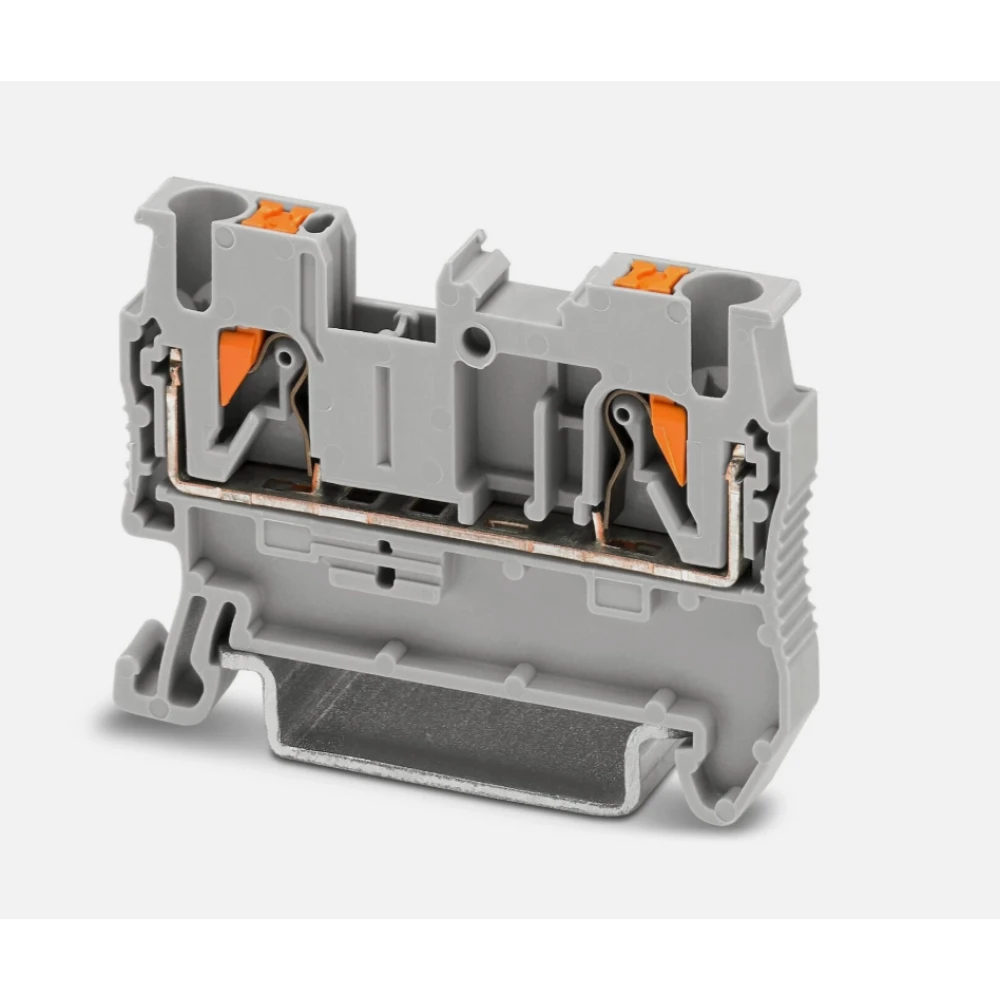 Клемма проходная Phoenix Contact PT 2,5, 2,5 мм², 24 А, Push-in, серая, на DIN-рейку, 3209510