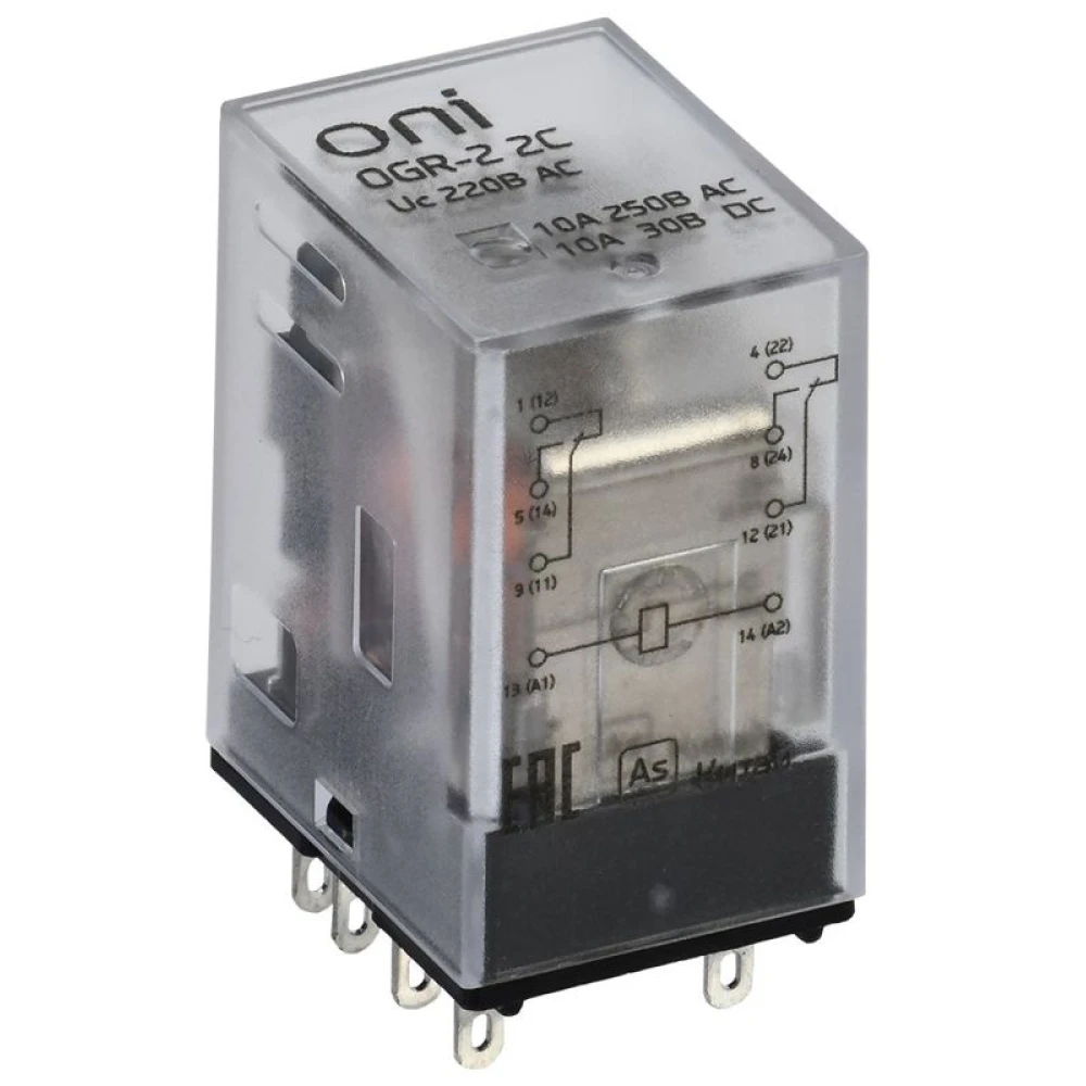 Реле общего назначения OGR-2 2C 220В AC ONI OGR-2-2C-AC220V